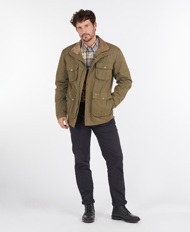 Olive Barbour Sanderling Men's Casual Jackets | XNZB-53120