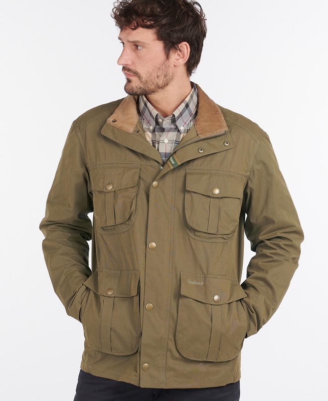 Olive Barbour Sanderling Men\'s Casual Jackets | XNZB-53120