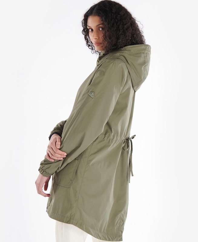 Olive Barbour Sea Daisy Showerproof Women's Casual Jackets | JPDC-69214