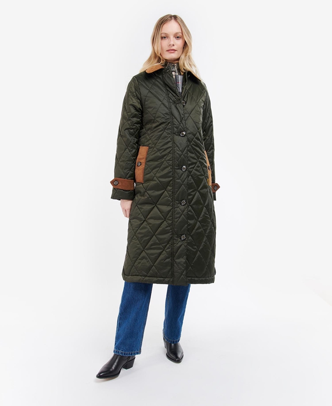 Olive Barbour Silwick Women's Quilted Jackets | VAFJ-16087