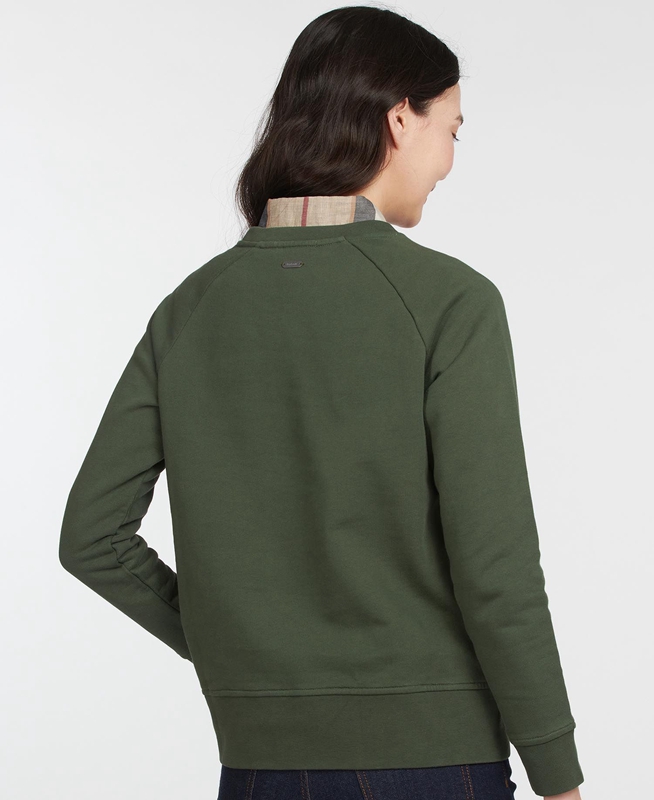 Olive Barbour Sweatshirt Otterburn Women's Sweatshirts | SZMJ-25467