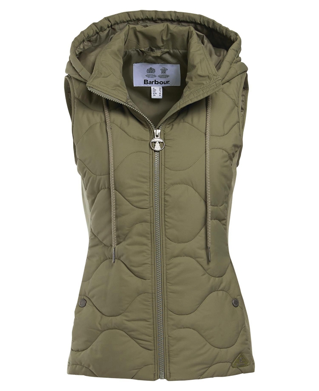 Olive Barbour Thrift Quilted Women's Sweatshirts | QOWP-58061