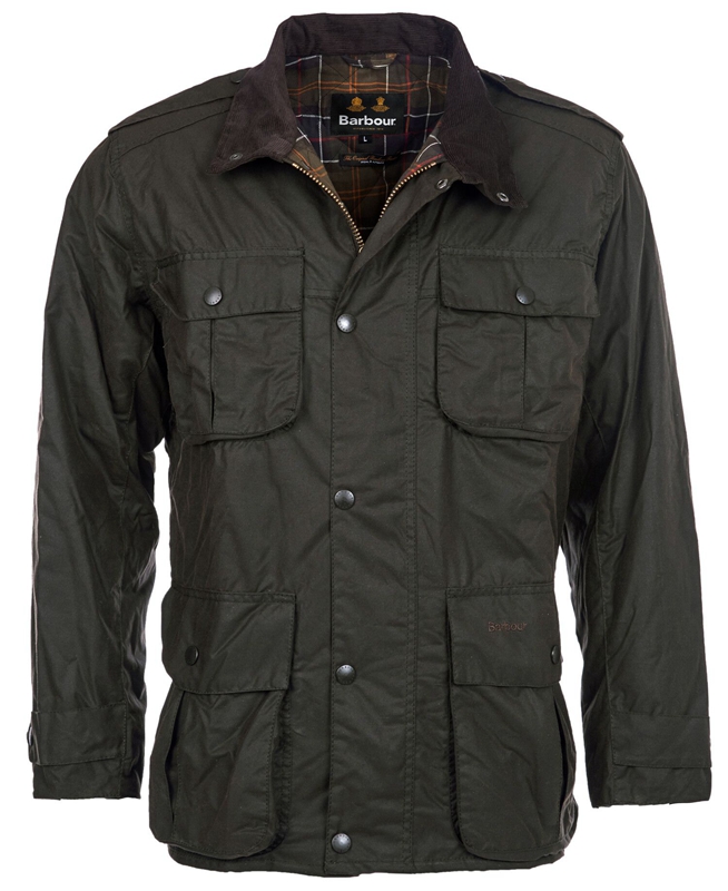 Olive Barbour Trooper Men's Waxed Jackets | WSNU-36904