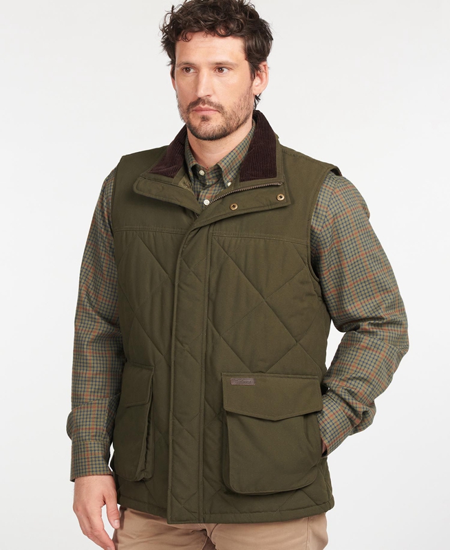 Olive Barbour Winterdale Men\'s Vest | MNEH-47658