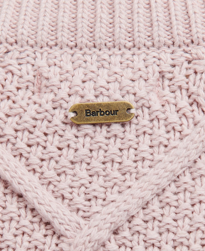 Pink Barbour Burne Roll Neck Knit Women's Sweaters | SNWP-85390