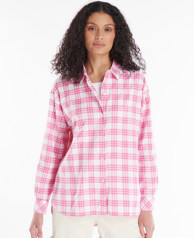 Pink Barbour Willowherb Women's Shirts | BVMH-36852