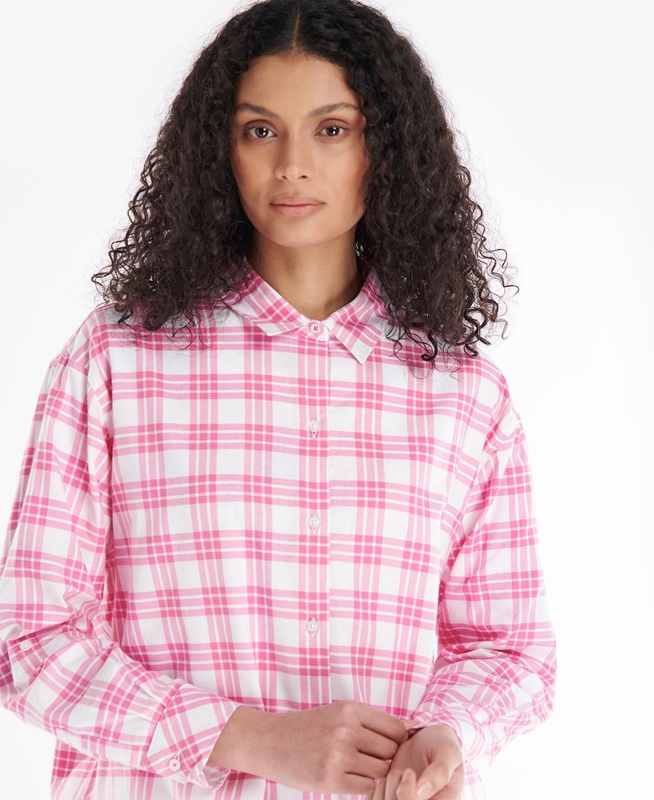 Pink Barbour Willowherb Women's Shirts | BVMH-36852