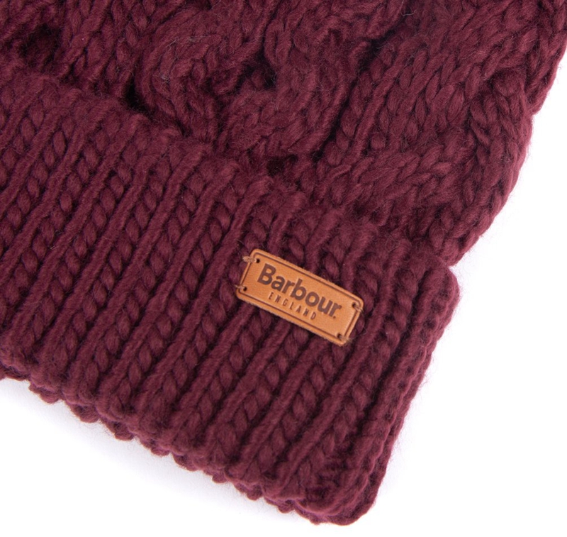 Purple Barbour Beanie Penshaw Cable Women's Hats | ZCSF-14785