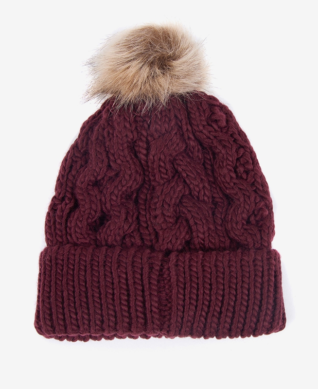 Purple Barbour Beanie Penshaw Cable Women's Hats | ZCSF-14785