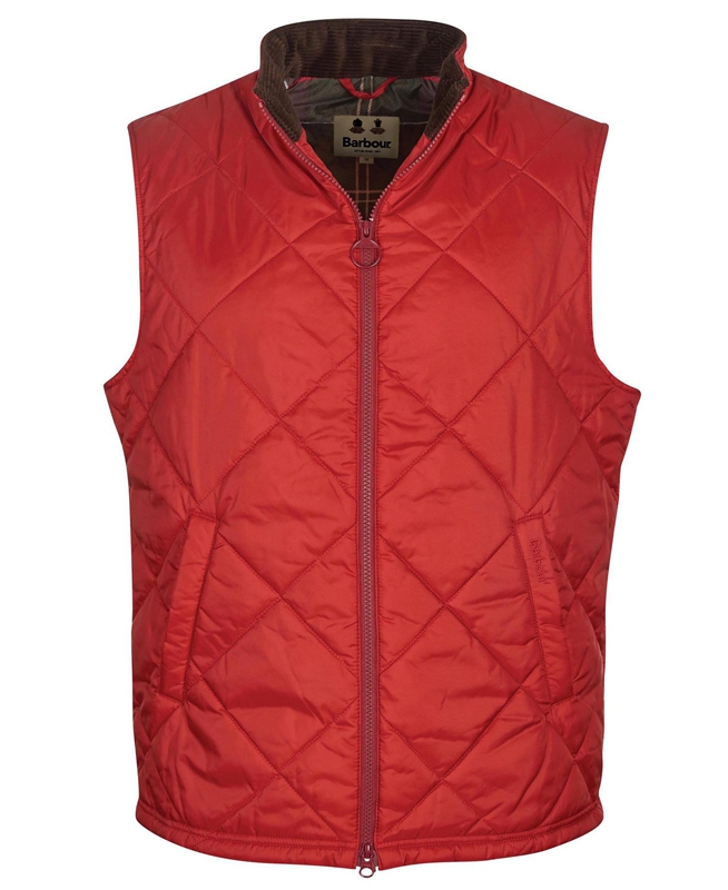 Red Barbour Finn Men's Vest | SBGA-37069