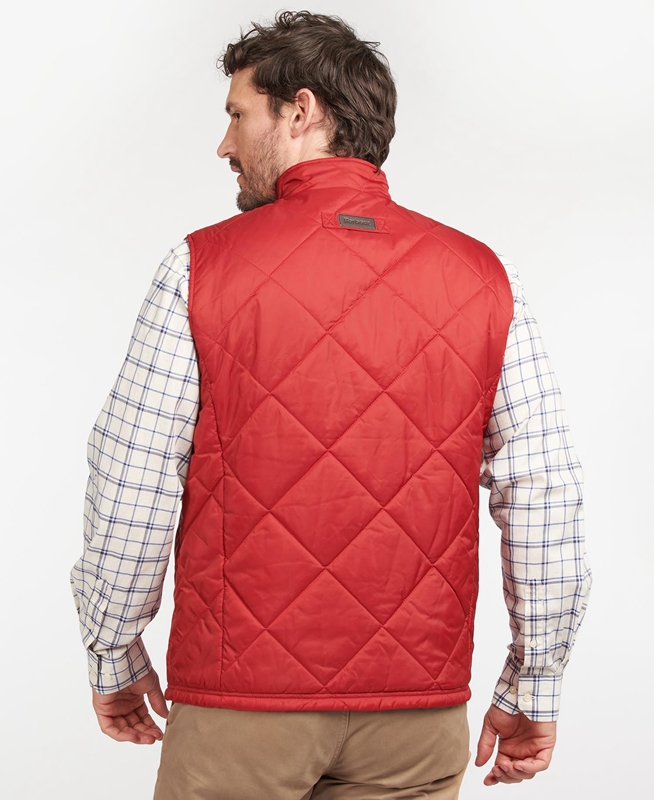 Red Barbour Finn Men's Vest | SBGA-37069