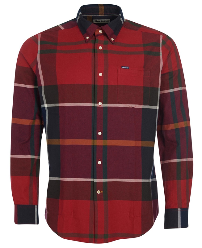 Red Barbour Hemd Dunoon Taillored Men's Shirts | KBVH-64205