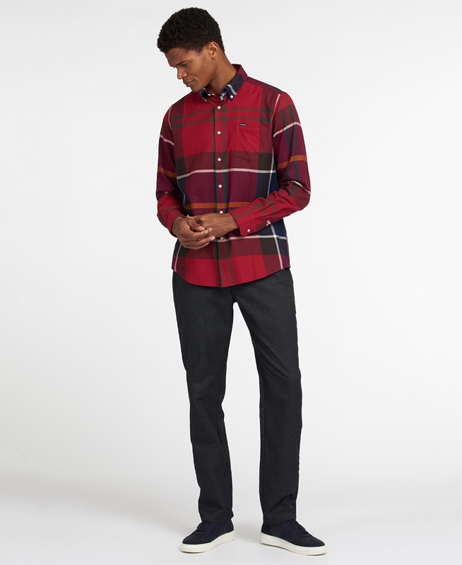 Red Barbour Hemd Dunoon Taillored Men's Shirts | KBVH-64205