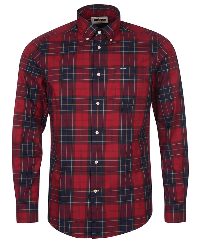 Red Barbour Hemd Wetheram Tailored Men's Shirts | XNMK-58437