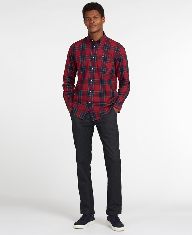 Red Barbour Hemd Wetheram Tailored Men's Shirts | XNMK-58437