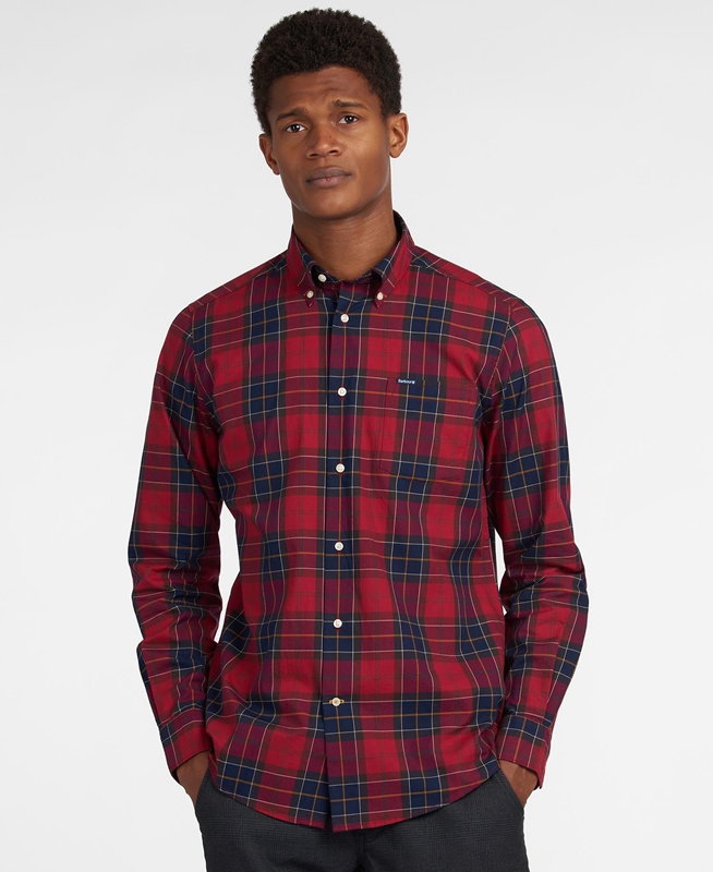 Red Barbour Hemd Wetheram Tailored Men\'s Shirts | XNMK-58437