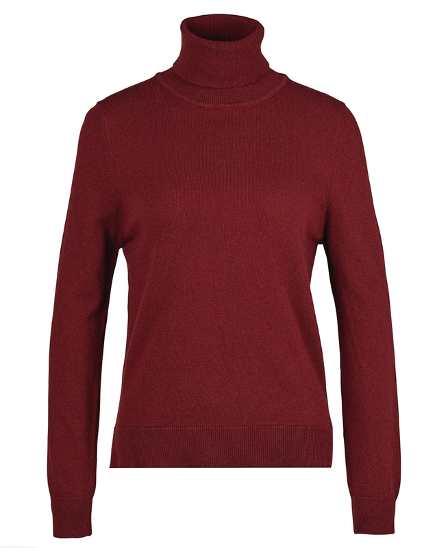 Red Barbour Pendle Roll-Neck Women's Sweaters | BAYR-09186