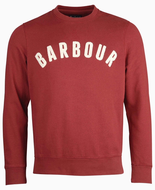 Red Barbour Prep Logo Crew Men's Sweatshirts | FGXO-43029