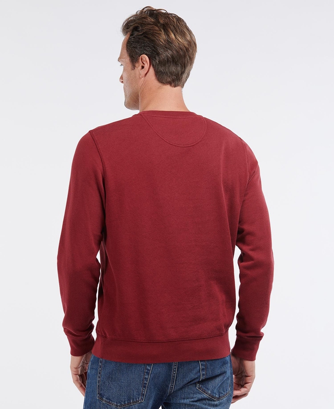 Red Barbour Prep Logo Crew Men's Sweatshirts | FGXO-43029