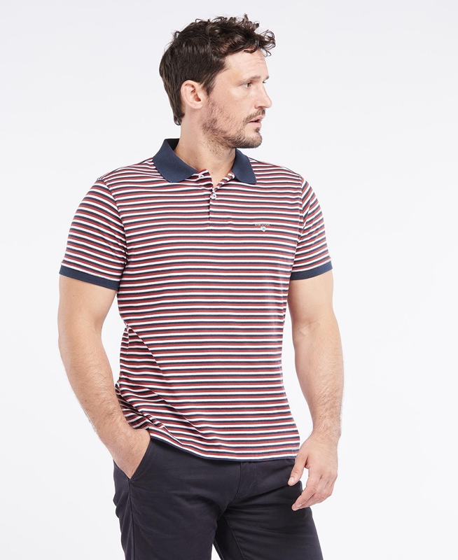 Red Barbour Swinden Men's Polo shirts | DUJW-75960