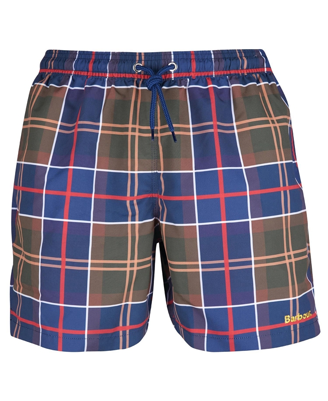 Red Barbour Tartan Swim Men's Pants | VGAP-31486