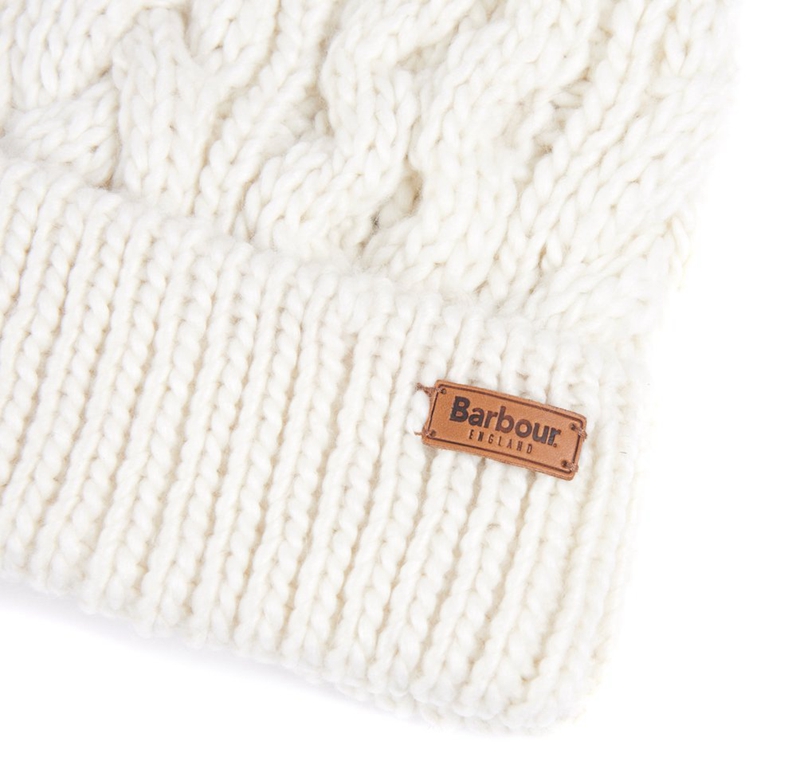 White Barbour Beanie Penshaw Cable Women's Hats | LRDA-61250