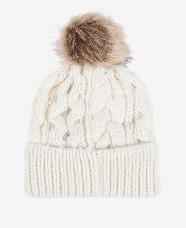 White Barbour Beanie Penshaw Cable Women's Hats | LRDA-61250