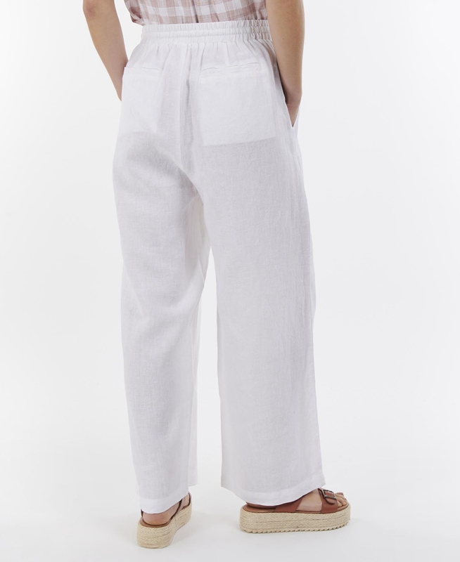 White Barbour Cherbury Trousers Women's Pants | MEVO-20438