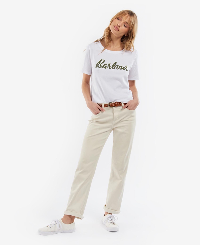 White Barbour Explorer Marley Women's T Shirts | MIEG-25381