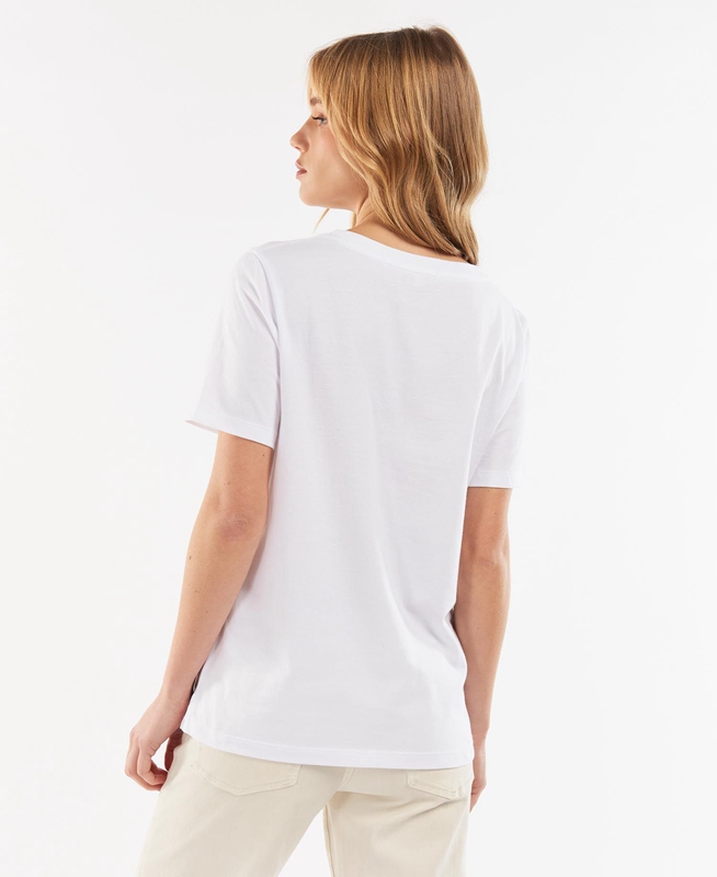 White Barbour Explorer Marley Women's T Shirts | MIEG-25381