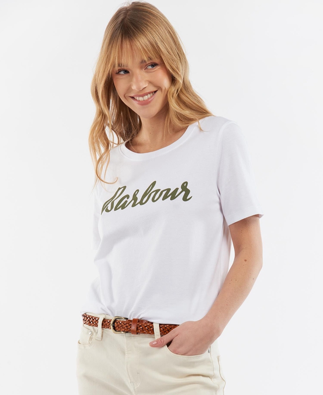 White Barbour Explorer Marley Women's T Shirts | MIEG-25381