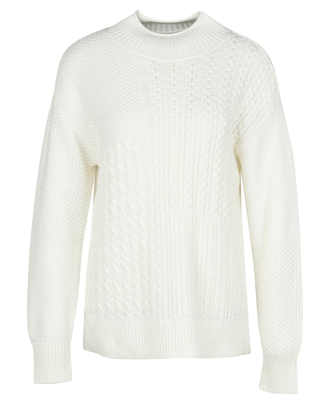 White Barbour Fairbarn Knit Women's Sweaters | OHKF-86901