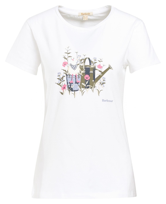 White Barbour Melrose Women's T Shirts | VKSI-14825