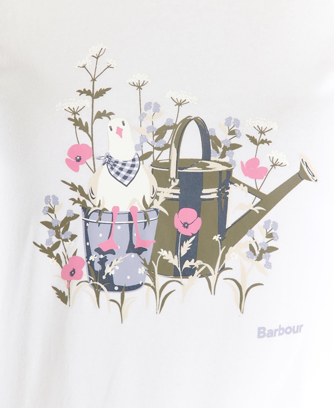 White Barbour Melrose Women's T Shirts | VKSI-14825