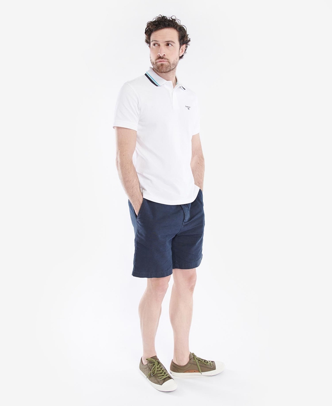 White Barbour Otterburn Men's Polo shirts | PMNW-20871