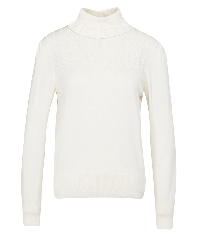 White Barbour Scarlet Knit Women's Sweaters | VESO-42051