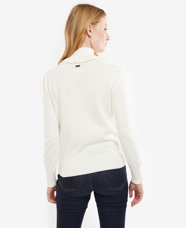 White Barbour Scarlet Knit Women's Sweaters | VESO-42051