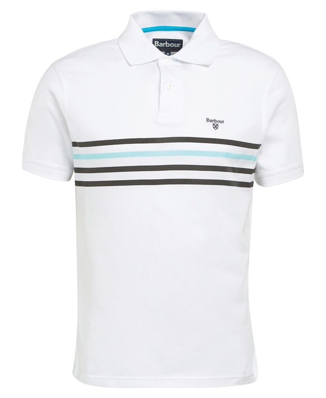 White Barbour Silsden Men's Polo shirts | LDZQ-34817