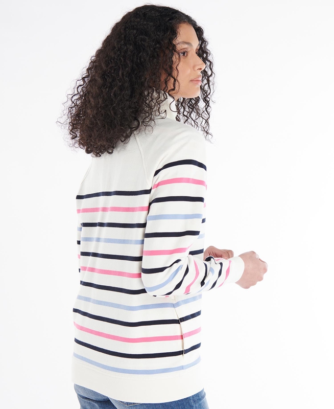 White Barbour Spurrey Women's Sweatshirts | OTFQ-60951