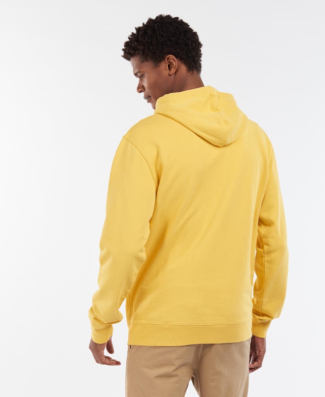 Yellow Barbour Explorer Hoodie Men's Sweatshirts | TRYW-75098